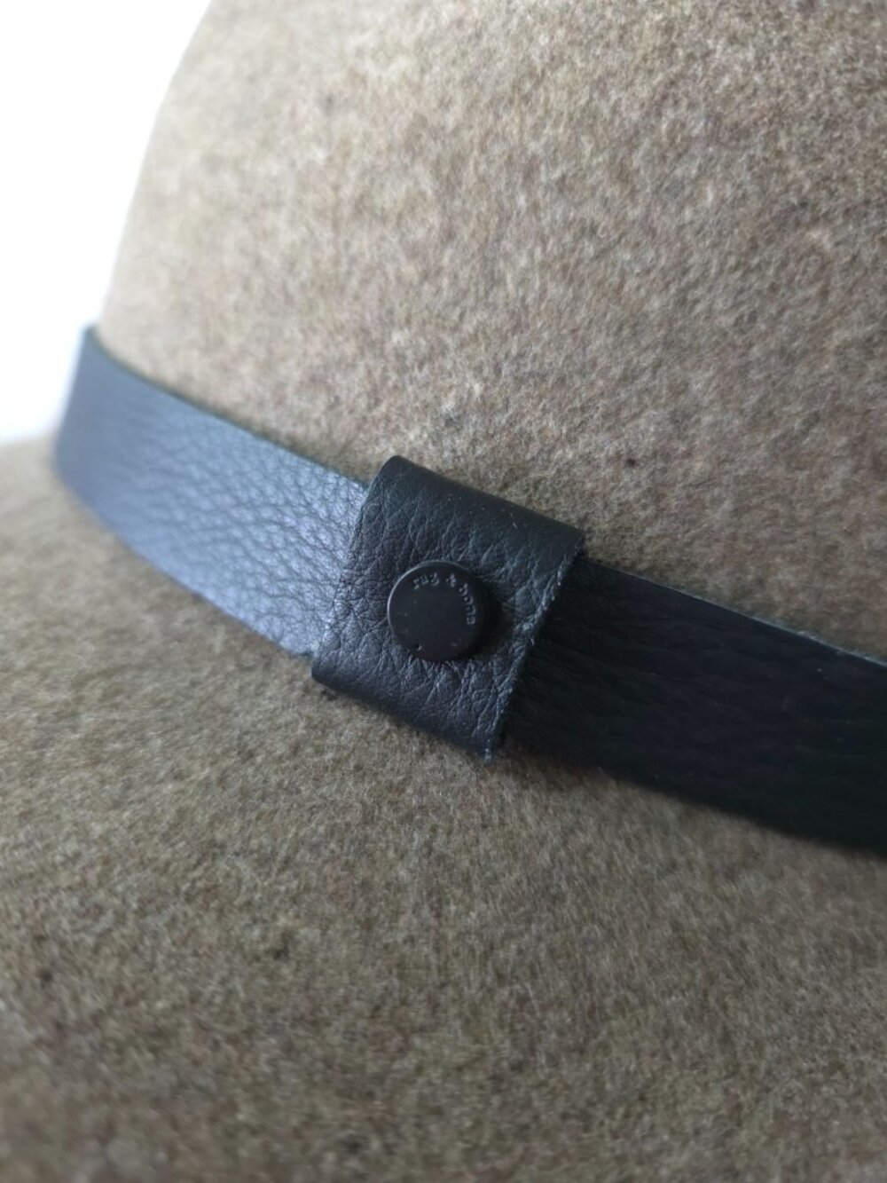 Rag & Bone Floppy Brim Fedora Hat Taupe Wool Felt w/ Leather Band Sz M (7-1/4) - Picture 3 of 6